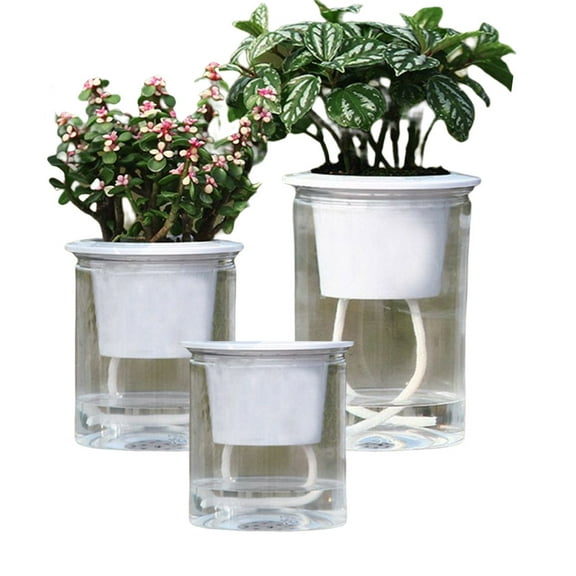 2PCS Self Watering Planter, African Violet Pots with Wick Rope