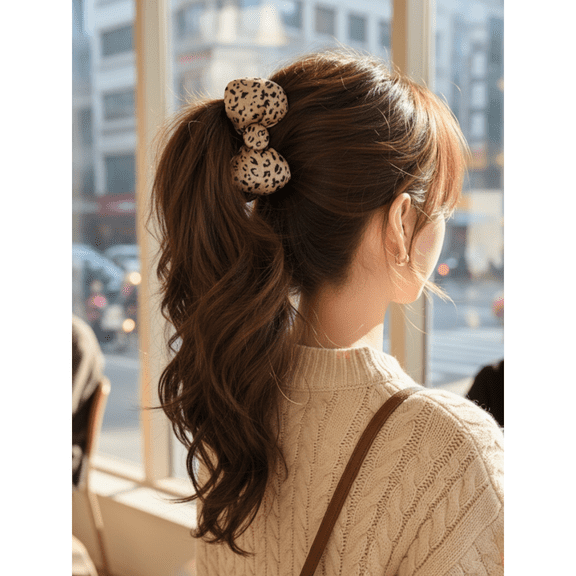 2PCS Set Elegant Leopard Print Bow Hair Clips for Women New Style Ponytail Banana Clips Updo Hair Clips Hair Accessories