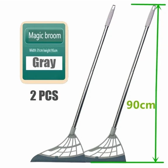2PCS/Set Silicone Magic Broom Window Washing Wiper Squeegee Hand-push Pet Hair Dust Spatula Household Floor Mirror Cleaning