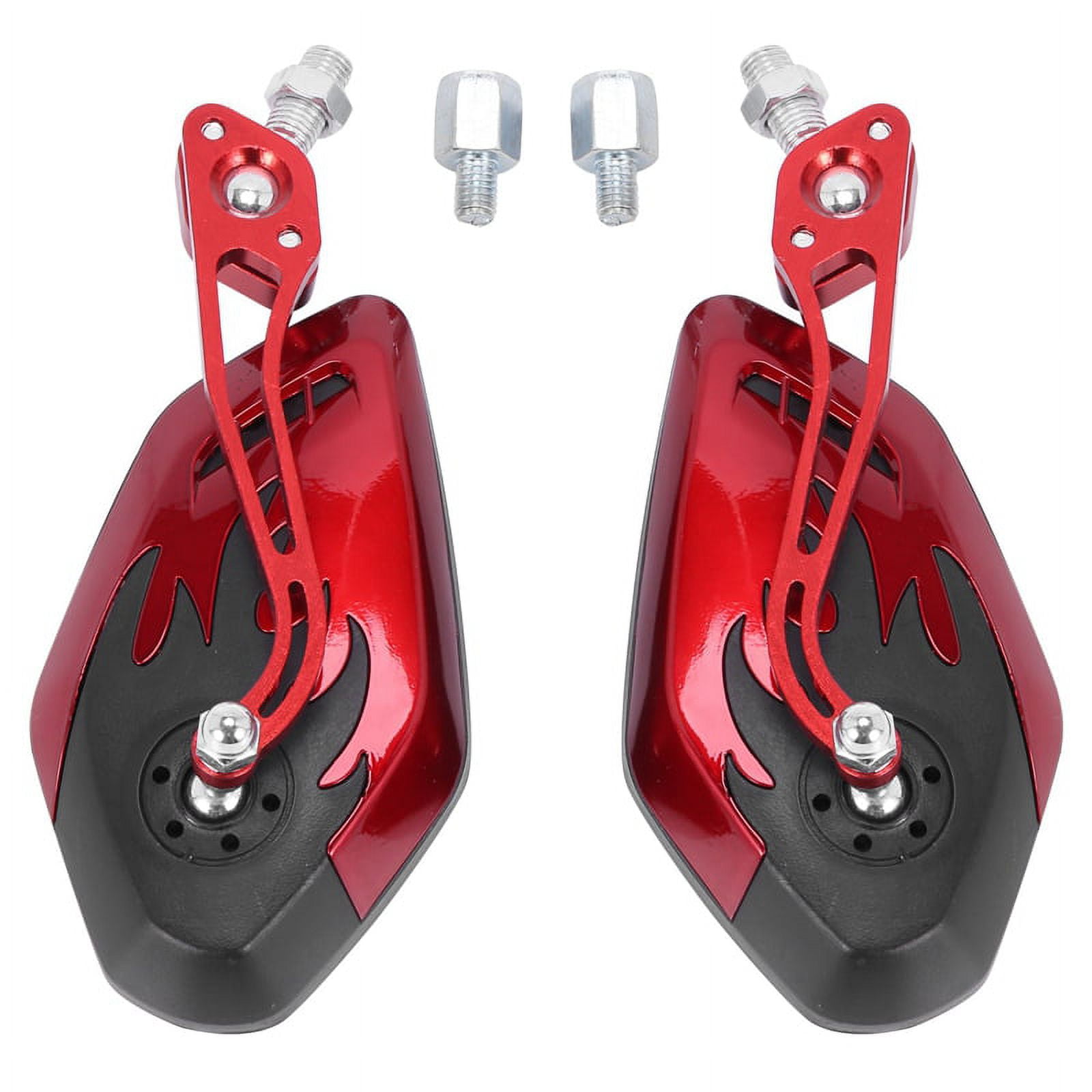 2PCS/Set Universal Motorcycle Rearview Mirrors Motorbike 360 Degree Rotation Motorcycle Motorbike Scooter Side Mirrors 8 / 10Mm Black + red