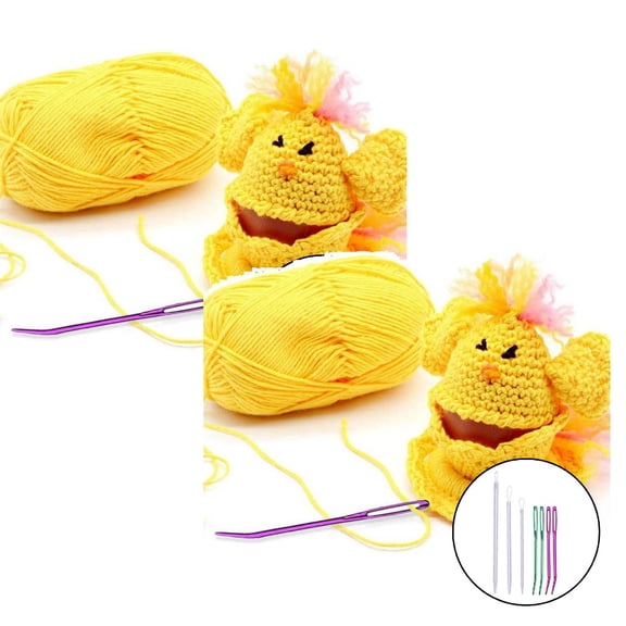 2PCS Sewing Needles Colorful Aluminium Large Eye Bent Tip Tapestry Needle Wool Knitting Needle Yarn Threader Eye Blunt Darning Needles For Hand Sewing Work Craft Embroidery 9.2Cm Utility