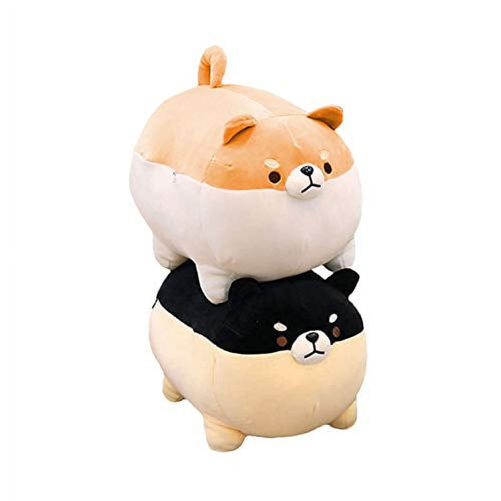 Levenkeness Corgi Dog Plush Pillow Soft Cute Shiba Inu Akita Stuffed Animals Toy Gifts (Brown 11.8 in)