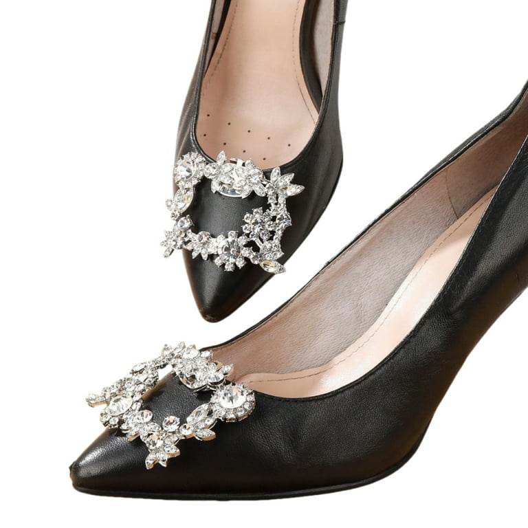 2PCS Shoe Clips for Women Dress Shoes Elegant Rhinestone Shoe