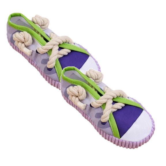 2PCS Shoe Shaped Chew Suitable For Small Dogs. Durable And A Squeaking Sound Helps To Care For Teeth And Allows Puppies To Enjoy The Pleasure Of Biting. One Size Utility