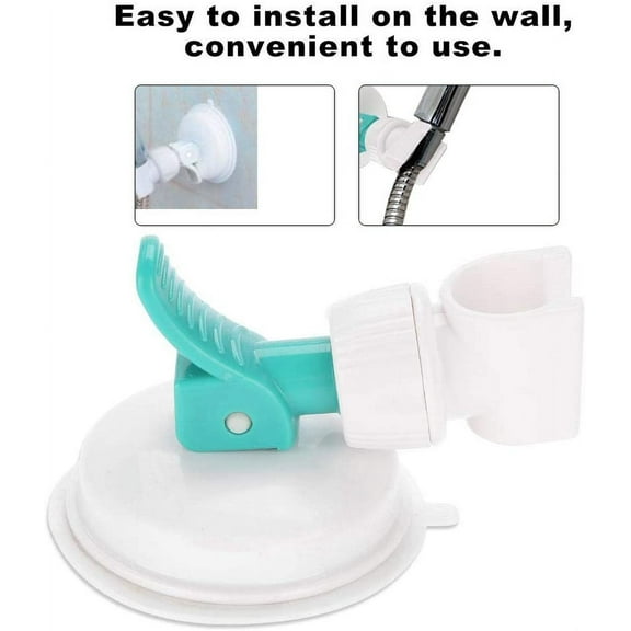 2PCS Shower Head Holder No Drilling, Adjustable Suction Cup Shower Head Holder, Removable Handheld Showerhead & Wall Mounted Suction Bracket for Marble Glass Metal Ceramic