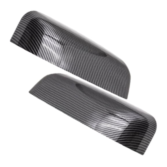 2PCS Side Rearview Mirror Cover Top Half Towing Cap for Ford F-150 2009-2014 Glossy Black/Carbon Fiber Look