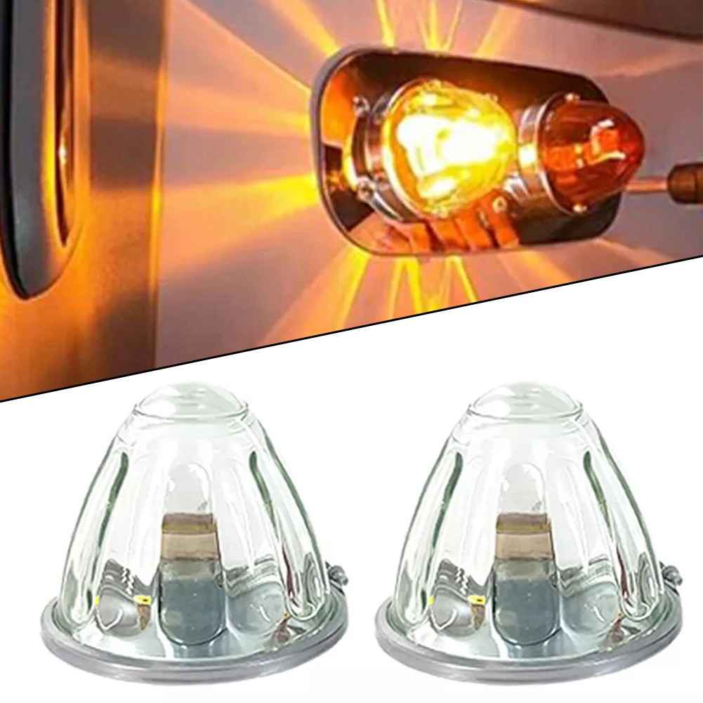 2PCS Signal Light LED Bulbsght Amber Watermelon Glass Lens Lights For Motorhome RV Caravan Camper Ceiling Lights
