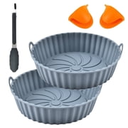 Air Fryer Silicone Liners 2 Pack 6.75 Inch Reusable Non Stick Basket for Small Air Fryer, Food Safe Heat Resistant, Easy Clean Accessories