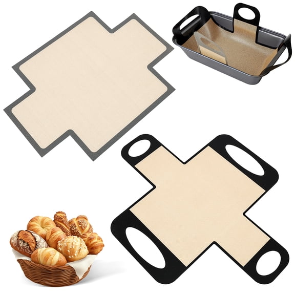 2PCS Silicone Bread Loaf Pan Liner Nonstick and Reusable Loaf Pan Liner Silicone Bread Sling for Baking Sourdough Toast Bread Dishwasher Safe