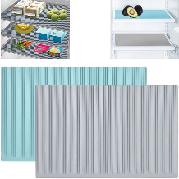 2PCS Silicone Fridge Liner Non-Slip Anti-Mold Washable Shelf Mat