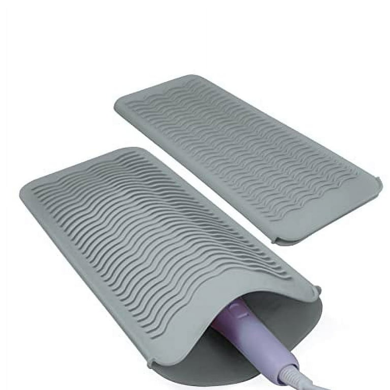 2PCS Silicone Heat Resistant Mat Pouch for Hair Straightener Curling Iron Flat Iron and Hot Hair Tools Grey 2 Pack Walmart