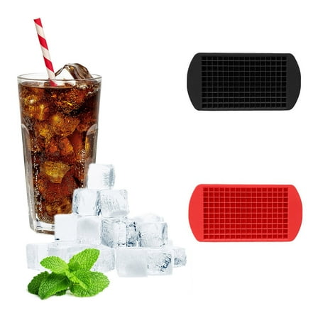 2PCS Silicone Mini Ice Cube Trays Set - 160 Crushed Ice Cube Molds - Easy Release Small Ice Cubes for - BPA Free Stackable Freezer Trays, Home Kitchen Supplies