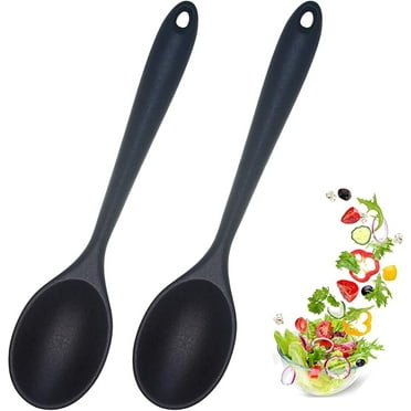 2PCS Silicone Nonstick Mixing Spoon, Silicone Spoons for Cooking Heat Resistant, Cooking Utensil for Kitchen Cooking Baking Stirring Serving