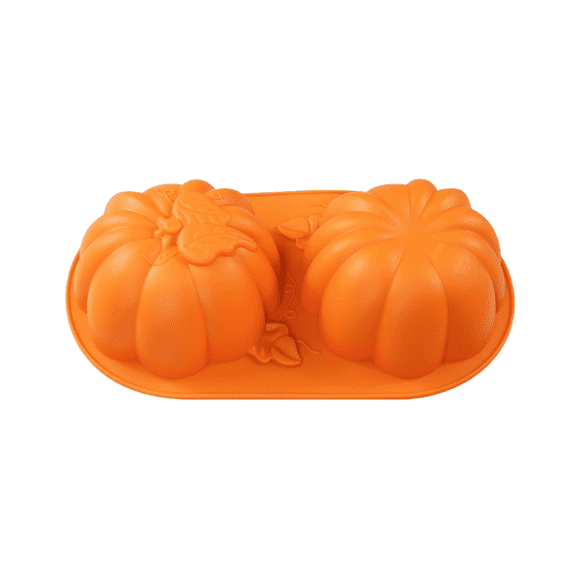 2PCS Silicone Pumpkin Shaped Cake Molds, Flexible & Durable, for Cake, Chocolate & Baking, Festive for Halloween & Seasonal Gatherings