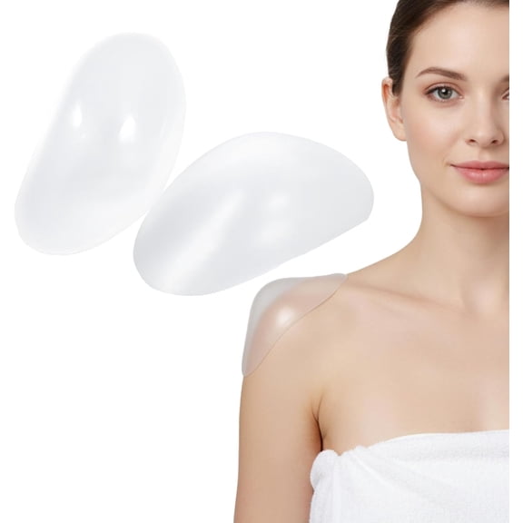 2PCS Silicone Shoulder Pads for Womens Clothing, Invisible Reusable Push-Up Enhancers Breathable Anti-Slip Shoulder Push-Up Pads for Stylish Look and a Perfect Fit