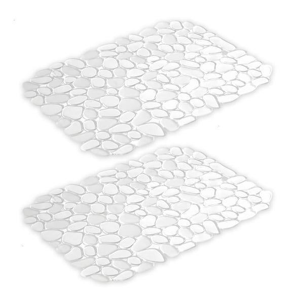 2PCS Silicone Sink Ergonomic Kitchen Drain Mat Airflows Designs Space Saving Rollable Sink Pad for Dish Drying