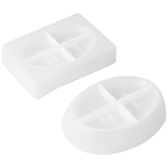 2PCS Silicone Soap Dish Resin Mold Oval/Square Drain Soap Box Epoxy Resin Casting Mould Home Organizer