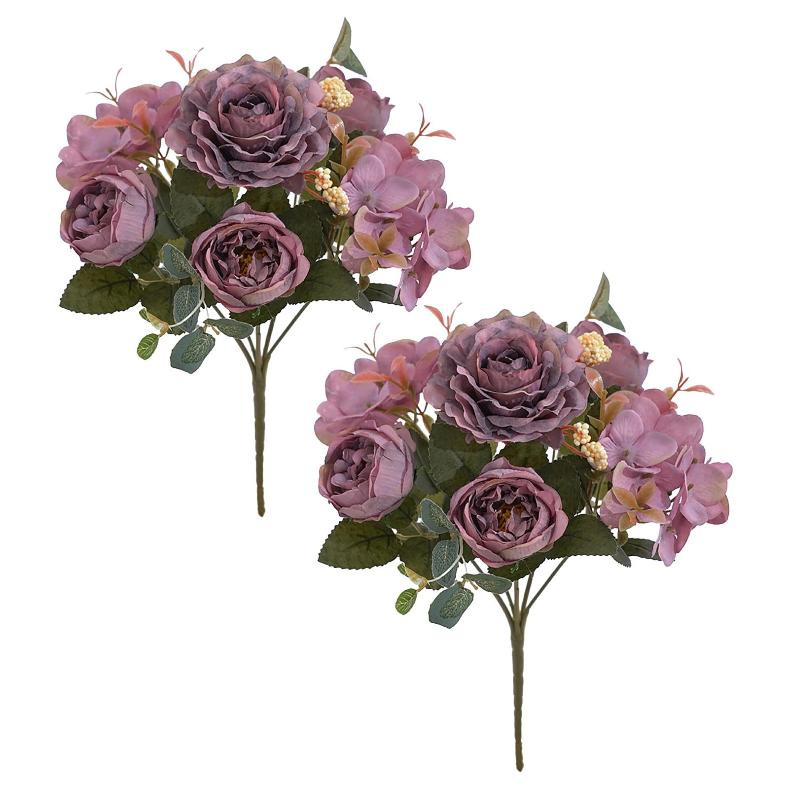 2PCS Silk Peony Flowers Artificial RealLooking Peony for Home