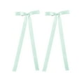 thumbnail image 1 of 2PCS Silky Satin Hair Bows Hair Clip Ribbon Accessories Ponytail Holder Hair Bow for Women Girls Teens (Mint), 1 of 4
