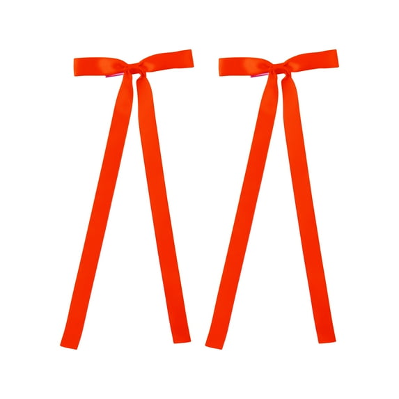 2PCS Silky Satin Hair Bows Hair Clip Ribbon Accessories Ponytail Holder Hair Bow for Women Girls Teens