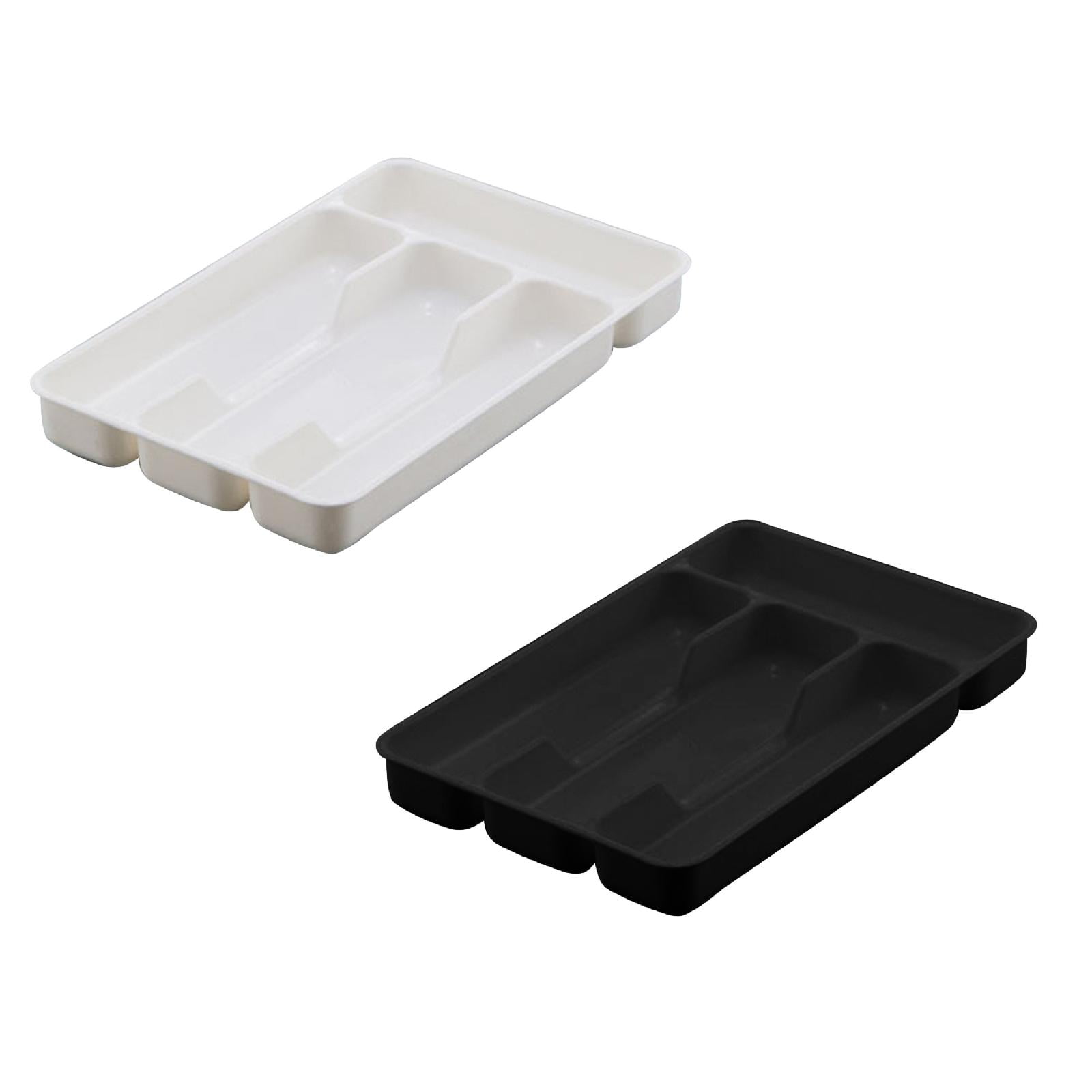 2PCS Silverware Drawer Organizer,NonSlip Utensil Holder for Kitchen,Silverware Holder Utensil Organizer Cutlery Organizer Tray Separation Finishing Flatware Kitchen Utensil Storage 10.6x7inch