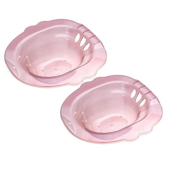 2PCS Sitz Bath Seat for Toilet Hemorrhoid & Postpartum Ideal for Water or Epsom Salt Soaks (Pink)
