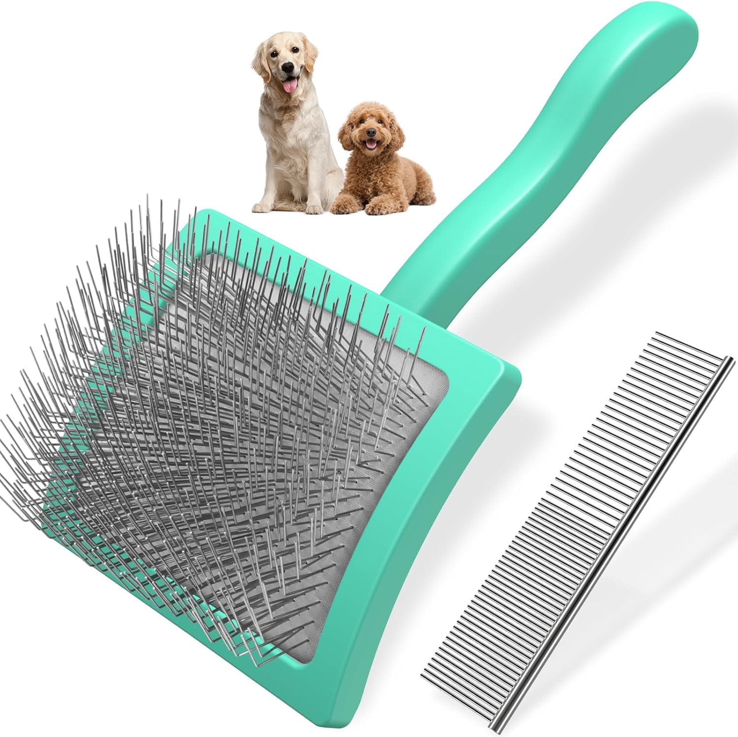 2PCS Slicker Brush for Dogs & Pet Comb,Professional Dog Grooming Brush ...