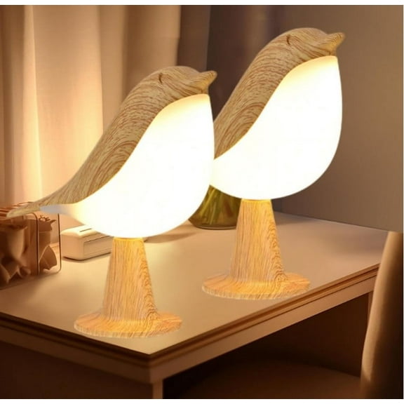 2PCS Small Bird Lamp, Dimmable and Cordless Bird Night Light, USB Rechargeable Touch Sensor Control Table and Desk Lamp with Aroma Diffuser Function for Bedroom