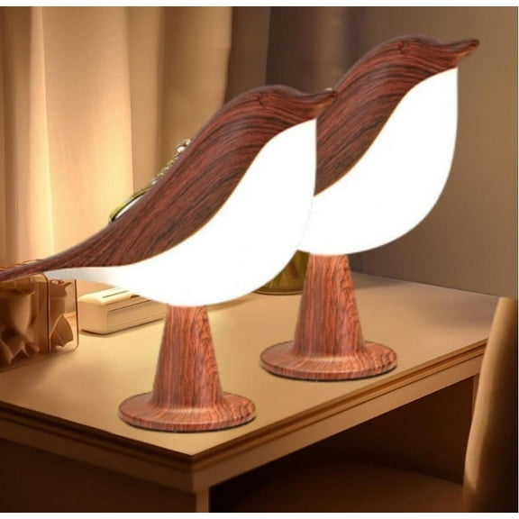 2PCS Small Bird Lamp, Dimmable and Cordless Bird Night Light, USB Rechargeable Touch Sensor Control Table and Desk Lamp with Aroma Diffuser Function for Bedroom