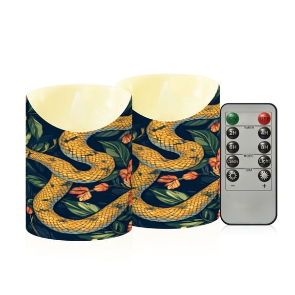 2PCS Small Flameless Candles Lamp Flameless Candles Slanted Candle Lamp Home Decoration Festive Decoration Beautiful Snake