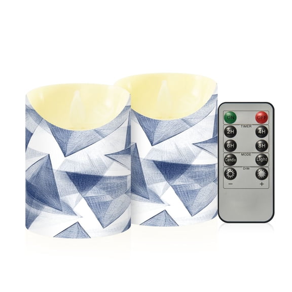 2PCS Small Flameless Candles Lamp Flameless Candles Slanted Candle Lamp Home Decoration Festive Decoration Cartoon Triangle