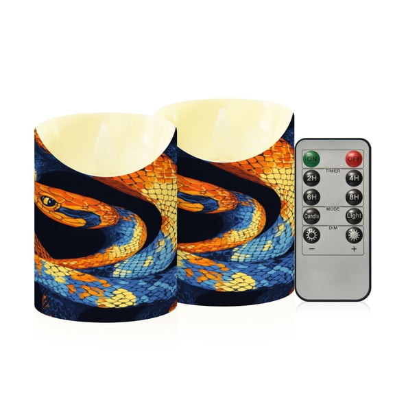 2PCS Small Flameless Candles Lamp Flameless Candles Slanted Candle Lamp Home Decoration Festive Decoration Colored Snake