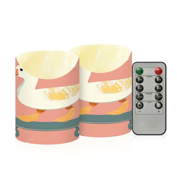 2PCS Small Flameless Candles Lamp Flameless Candles Slanted Candle Lamp Home Decoration Festive Decoration Cute Skateboard Duck