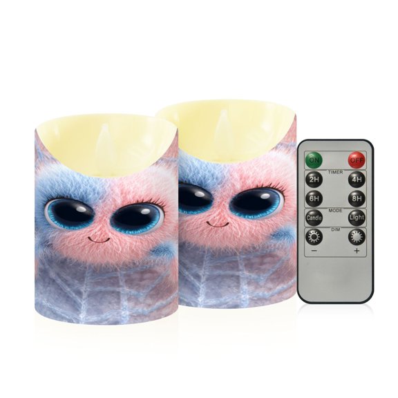 2PCS Small Flameless Candles Lamp Flameless Candles Slanted Candle Lamp Home Decoration Festive Decoration Cute Spider