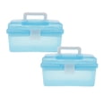thumbnail image 1 of 2PCS Small Storage Bins With Lids MultiPurpose Handled Box With Dividers DIY Hobby Craft Storage Case Storage Containers for Organizing Stackable Clear Storage Boxes, 1 of 6