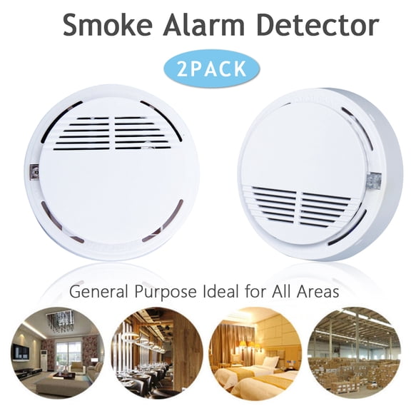 2PCS Smoke Alarm Detector Home Safety Sensor Alert