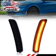 2PCS Smoked Lens Front Bumper Fender Light Side Marker Light Turn Signal Light Turn Warning Light Reflector Light With Amber LED For 2021 2022 2023 2024 2025 Ford Mustang Mach-E