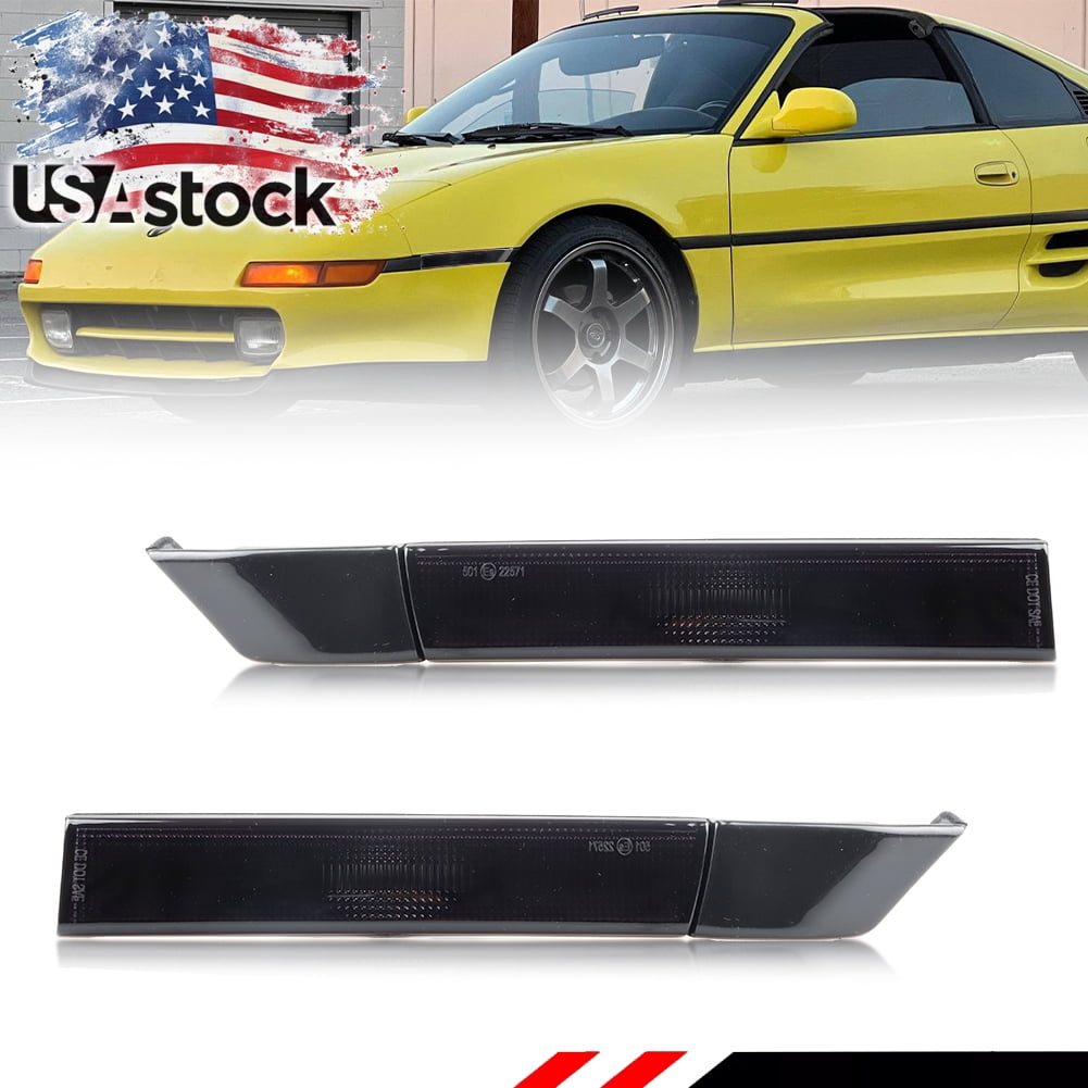 Sw20 Front Indicators 2PCS Smoked Lens Front Bumper Turn Signal Lights Side Marker Lights ...
