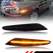 2PCS Smoked Lens Front Corner Light Parking Light Fender Light Side Marker Light Turn Signal Light Turn Warning Light With Amber LED For 2000 2001 2002 Saturn L Series