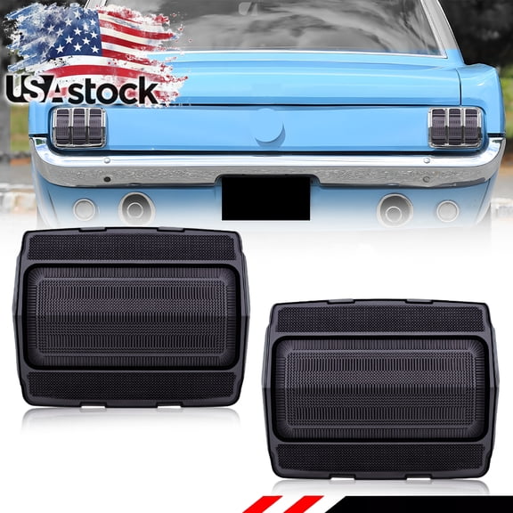 2PCS Smoked Lens Rear Bumper Brake Light Tail Light Reflector Light Backup Light Reverse Light Daytime Running Light DRL Light Cover For 1964 1965 1966 Ford Mustang No Bulb/Socket Included