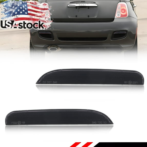 2PCS Smoked Lens Rear Bumper Reflector Lights Tail Light Rear Light Brake Lights Backup Lights Reverse Light Cover Shells For 2012 2013 2014 2015 2016 2017 FIAT 500 No bulb/Socket