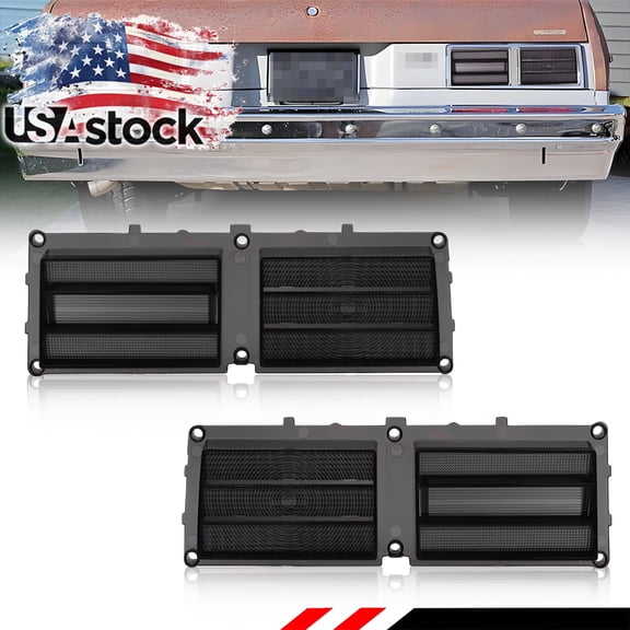 2PCS Smoked Lens Rear Bumper Tail Light Rear Light Reflector Light Brake Lights Backup Lights Reverse Light Turn Signal Light For 1975 1976 1977 1978 1979 Chevy II Nova No Bulb/Socket Included