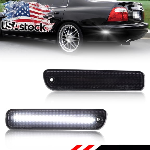 2PCS Smoked Lens Rear Side Marker Light Fender Light Turn Signal Light Turn Warning Light with White LED For 1994-1997 Honda Accord & 1992-1996 Prelude