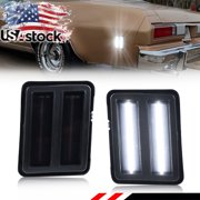 2PCS Smoked Lens Rear Side Marker Light Turn Signal Light Turn Warning Light Fender Light Reflectors Light With White LED For 1973 1974 1975 1976 1977 Chevrolet El Camino Chevrolet Malibu GMC Sprint