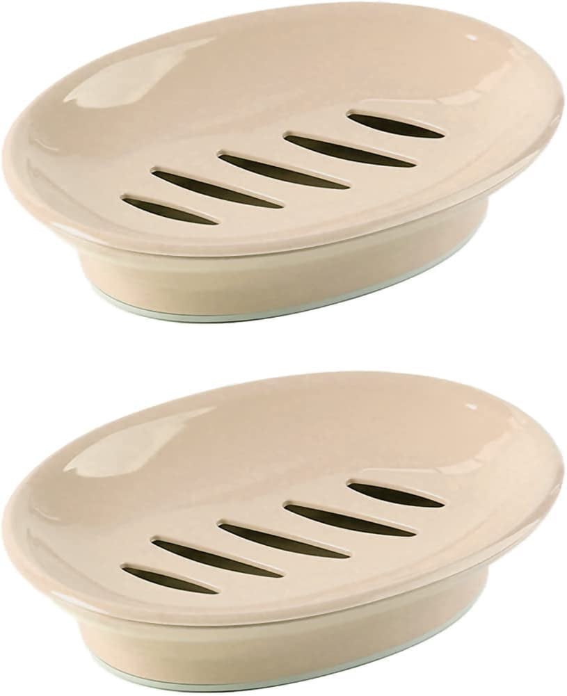 Soap Box with Removable Drainer and Lid, Holder, Rectangular Soap Dish
