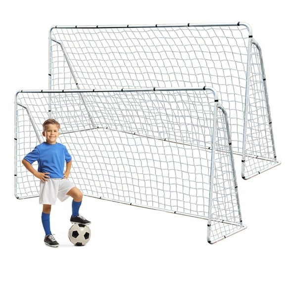 2PCS Soccer Goal Net Steel Post Frame Backyard Football Training Set 12 x 6'