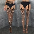 thumbnail image 1 of 2PCS Socks Diamond Suspender Four Hollowed Out Long Panties Women's Stockings Silk On Sides Tights, 1 of 8