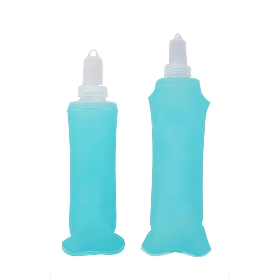 2PCS Soft Flask Collapsible Water Bottles,TPU Outdoor Convenient with Squeezable Bite Nozzle for Hiking,Cycling,Camping