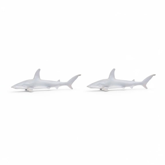 2PCS Soft Great White Shark Model(18.9Inch) - Undersea Creature Extra Large Rubber Cotton Filled Sea Animal Realistic Marine Life Figure for Educational Play Toy