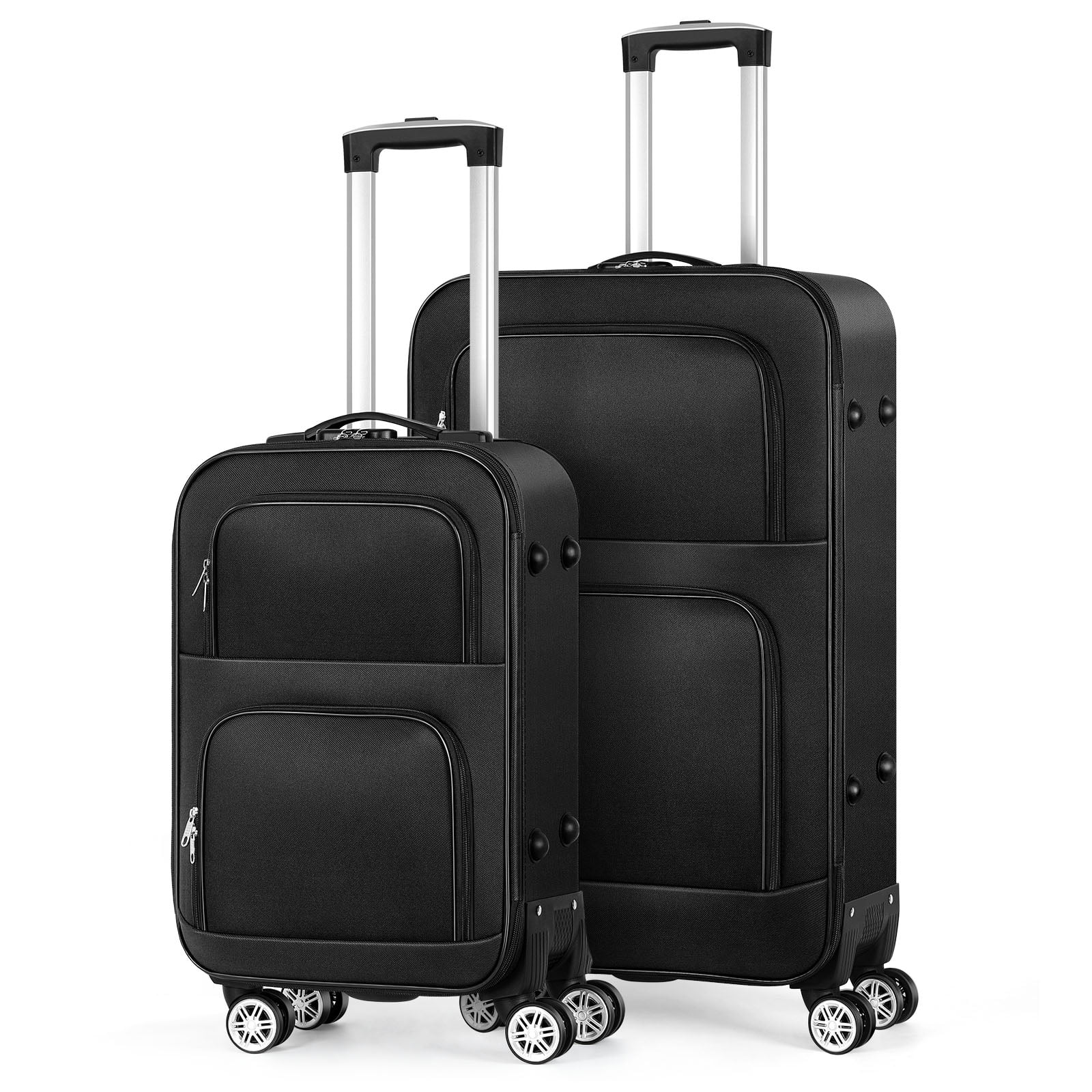 Free Shipping! 2PCS Soft-sided Fabric Luggage Roller Luggage